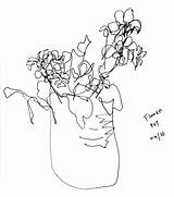 Contour Drawing Flower Continuous Line Getdrawings Paintingvalley sketch template
