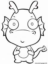 Dragon Coloring Pages Dragons Kids Cute Cartoon Baby Fantasy Color Printable Print Simple Drawing Outline Cliparts Book Clipart Sheets Library sketch template
