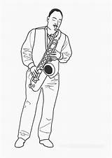 Coloriage Saxophone Dessin Musicien sketch template