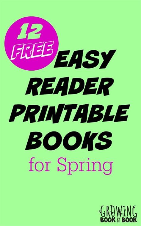 spring easy reader printable books  kids printable books easy