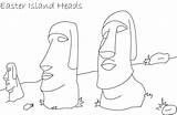 Easter Island Coloring Pages Kids Moai Statues Studyvillage Colouring Heads Choose Board Color sketch template