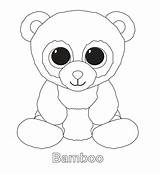 Beanie Boo Coloring Ty Pages Bamboo Boos Panda Printable Baby Print Da Slush Colorare Kids Party Disegni Birthday Peluche Color sketch template