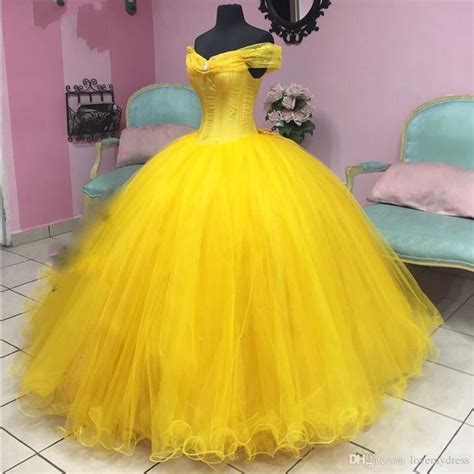 Modern Belle Cinderella Yellow Quinceanera Dresses 2019 Vestido De Off