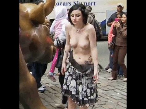 milf strips naked in public s