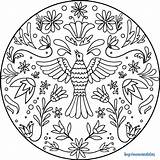 Aves Mandalas Mexicanas Bordado Mexicano Coloring Patrones sketch template