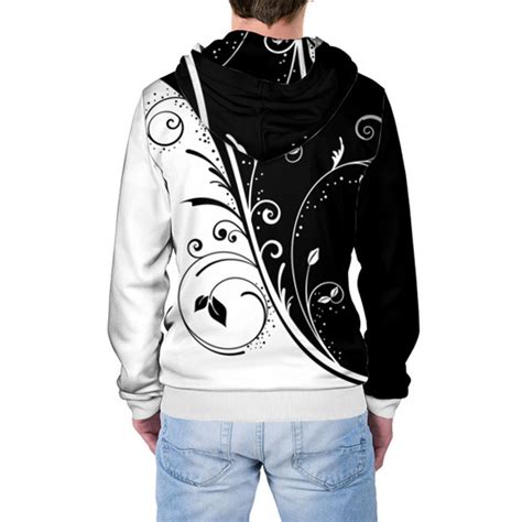 full printed cool mens hoodie  zipper pattern quantum