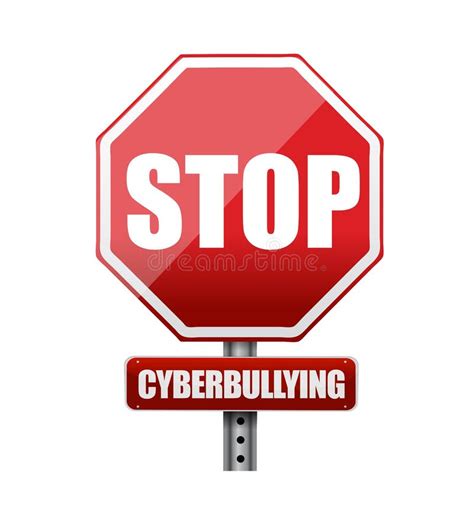 stop cyberbullying sign illustration design stock illustration