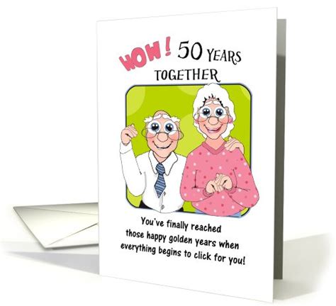 humorus 50th wedding anniversary cute older couple card 675225