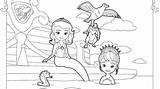 Mermaid Coloring Pages Sofia First Princess Disney sketch template