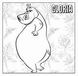 Madagascar Coloring Pages Gloria Hippo Cartoons Gia Marty Vitaly sketch template