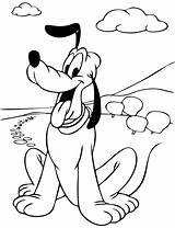 Pluto Coloring Pages Disney Printable Mickey Mouse Kids Color Smile Dog Print Drawing Big Outline Baby Characters Planet Getcoloringpages Getdrawings sketch template