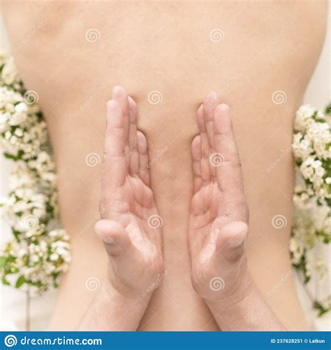 Top View Hands Massaging Back High Quality Photo Stock Image Image