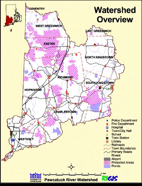map   ri portion   wood pawcatuck river watershed including