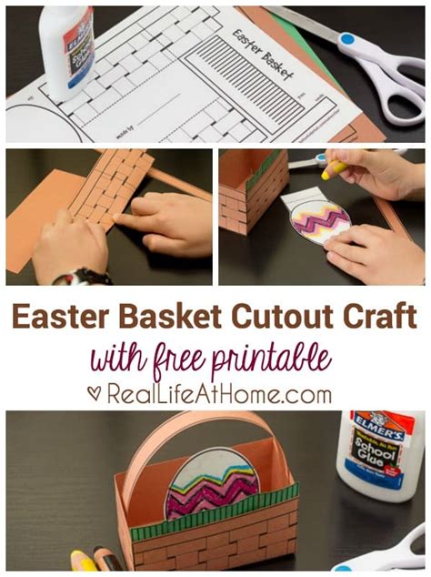 easy easter basket craft  kids   printable cutout template