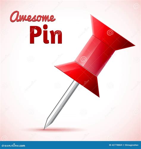 vector red push pin stock illustration illustration  sharp