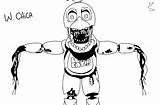 Chica Withered Lineart Fnaf2 Nights sketch template