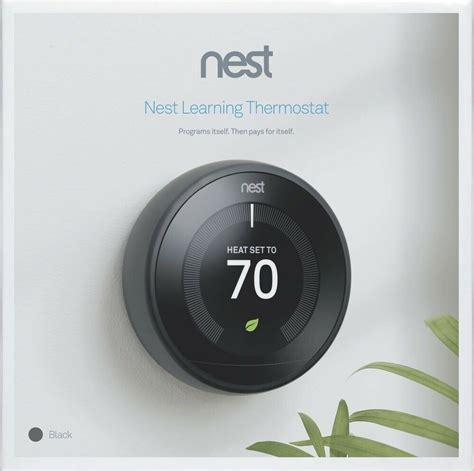 nest  generation learning thermostat stainless carbon black tus buy  price