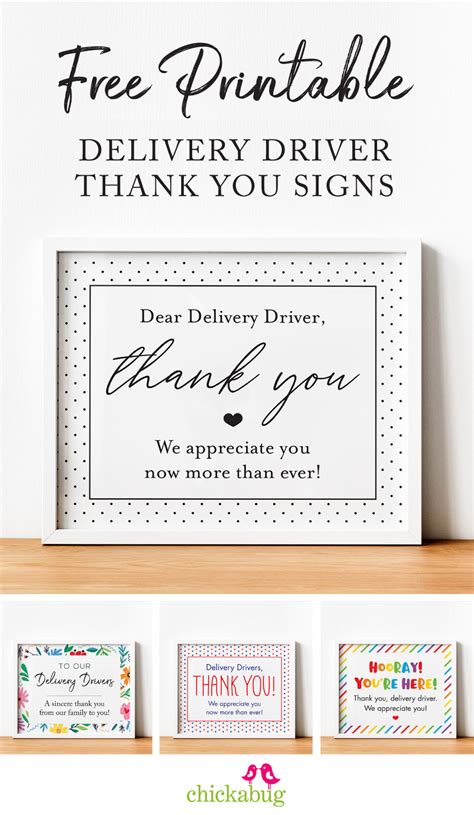 printable delivery driver signs chickabug