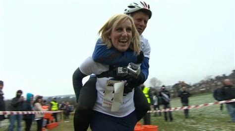 bbc pair swap roles for wife carrying race bbc news