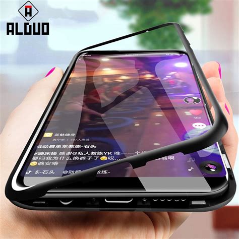 magnetic case  samsung galaxy   magnetic bumper  cover tempered glass