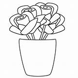 Vase Coloring Flower Tulips Para Dibujos Colorear Floreros Con Pintar Faciles Pages Colouring Rose Niños Printable Pots Choose Board sketch template