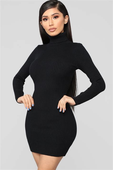 favorite sweater dress black fashion nova