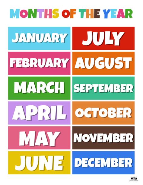 months   year labels printable