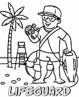 Lifeguard Coloring Pages Children Printable Sheet Professions Beach Topcoloringpages Work sketch template