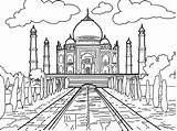 Mahal Taj Coloring Pages Colouring History sketch template
