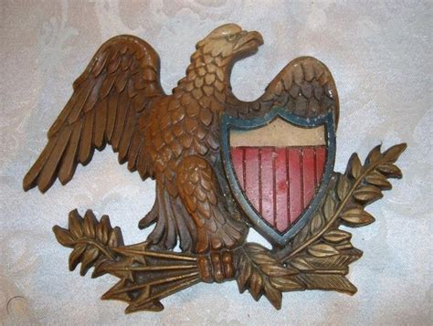 vintage sexton eagle wall plaque cast metal usa shield 47424167