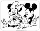 Mickey Minnie Coloring Mouse Pages Disneyclips Bunnies sketch template