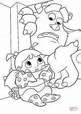 Coloring Boo Pages Sulley Help Tries Printable sketch template