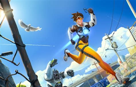 Wallpaper Game Blizzard Entertainment Overwatch Tracer