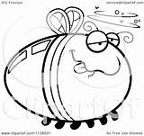 Firefly Lightning Bug Drunk Outlined Vector Clipart Cartoon Thoman Cory Coloring sketch template
