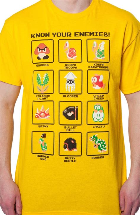 Mario Enemies T Shirt Video Games Nintendo Super Mario