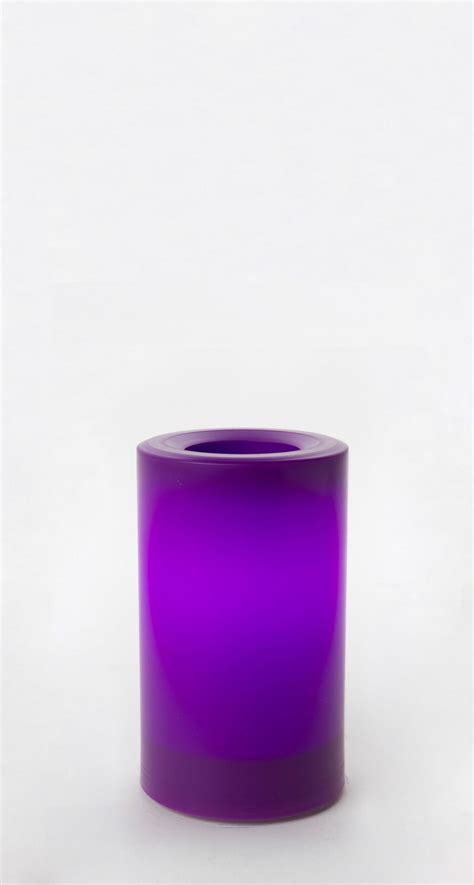 Candle Impressions 5 Flameless Outdoor Pillar Purple Candle