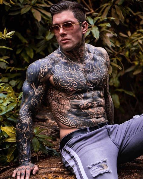 andrew england tattoed guys muscle tattoo full body tattoo handsome