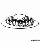 Corn Cob Coloring Template Thanksgiving Pages Online Thecolor sketch template