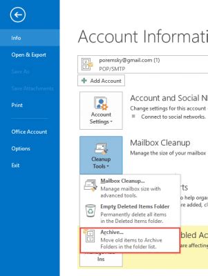 archiving  years email outlook tips