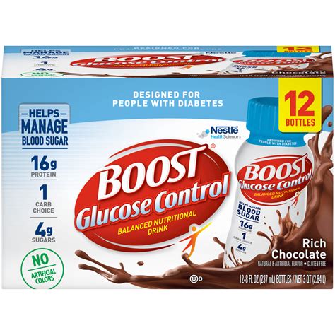 boost glucose control ready  drink nutritional drink rich chocolate