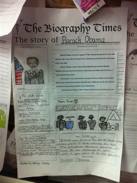 stuff students    classroom treasures biography newspaper