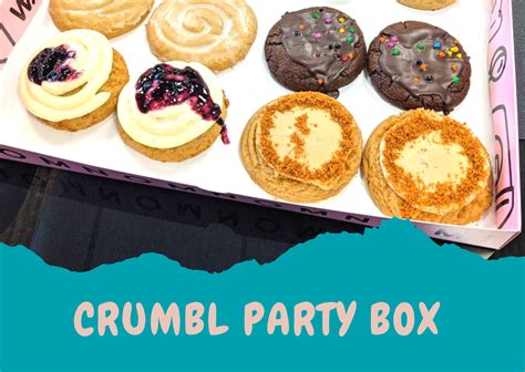 crumbl party box menu prices  flavors
