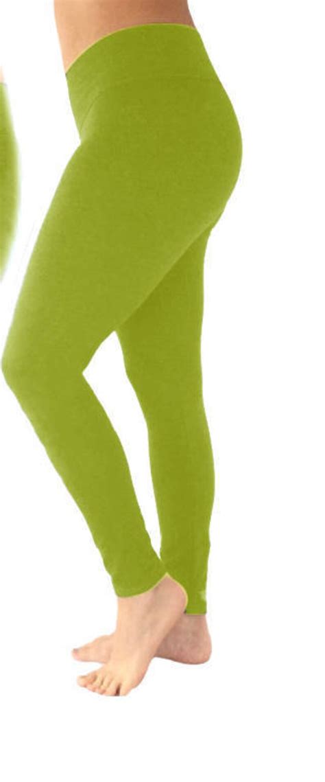 lime green leggings bright green leggings yoga leggings etsy