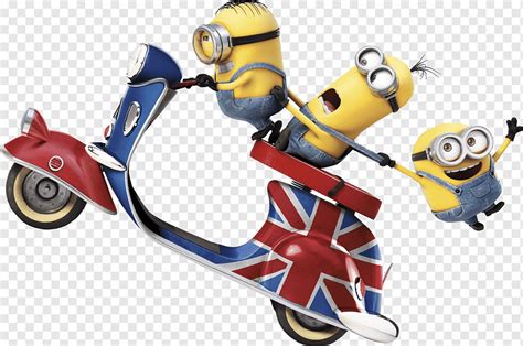 minions riding motor scooter sticker  film  computer graphics high definition