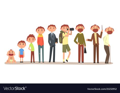 growing    man  infant  grandfather vector image