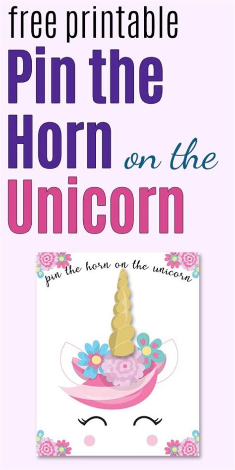 printable pin  horn   unicorn poster  letter sizes