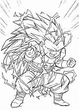 Coloring Dragon Ball Pages Saiyan Super Gotenks Goten Fusion Color Goku Trunks Characters Printable Form Print Kids Gotens Kidsplaycolor Kid sketch template