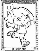 Coloring Pages Sheets Dora Cartoon Alphabets Cartoons Alphabet Sheet Characters sketch template