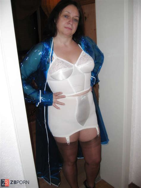 wifey in girdle and pvc raincoat zb porn