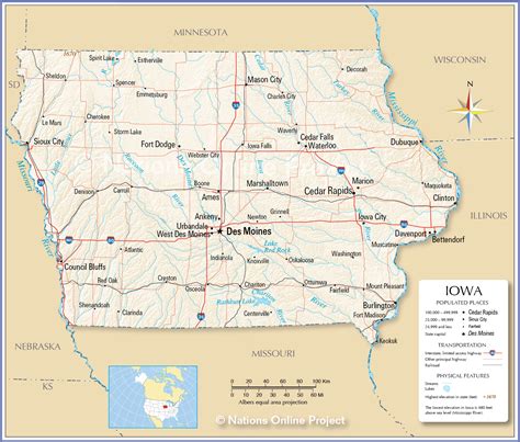 map  iowa state usa nations  project